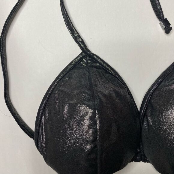 Daniela Corte Bikini Top Shiny Black nwot - Picture 3 of 6